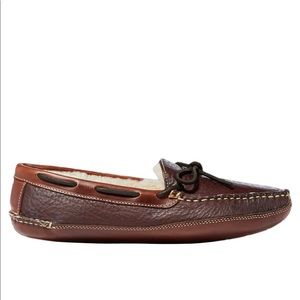 Men's Bison Double-Sole Slippers, Shearling-Lined